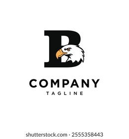 Letter B Bald Eagle Logo Icon Vector