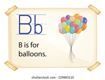 A letter B for balloons on a white background