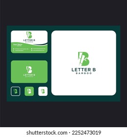 letter b with bamboo logo design template