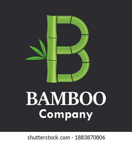 Letter b bamboo logo template illustration. Suitable for your business.