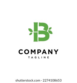 Letter B bamboo vector logo icon template