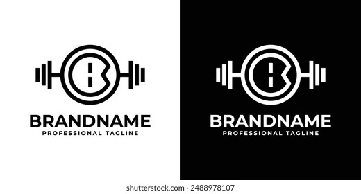 Letter B Barbell Gym Logo, Perfect for Fitness Centers and Gyms