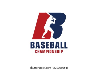 Letter B with Baseball Logo Design. Vector Design Template Elements for Sport Team or Corporate.