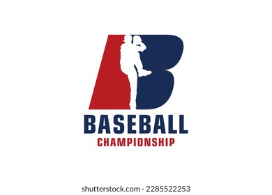 Letter B with Baseball Logo Design. Vector Design Template Elements for Sport Team or Corporate.