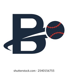 LETTER B BASEBALL sports vector