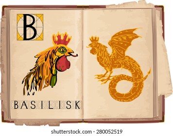 letter B with Basilisk