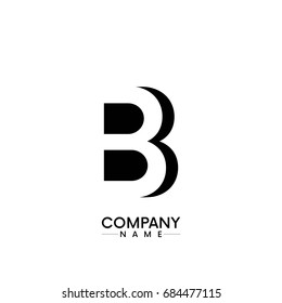 Letter B, BB for company logo or business logo. vector illustration. black color on white background.