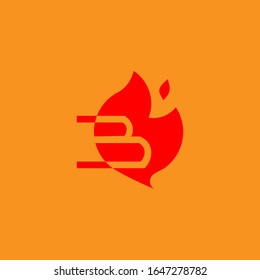 The letter B -  BBQ logo. Barbecue vector logotype