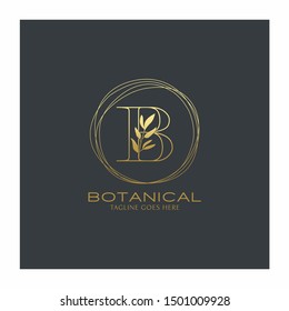  letter B beauty  botanical vector logo icon