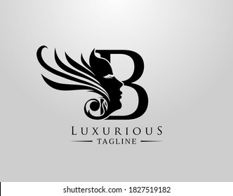 Letter B Beauty Face Luxury Logo Stock Vector (Royalty Free) 1827519182 ...