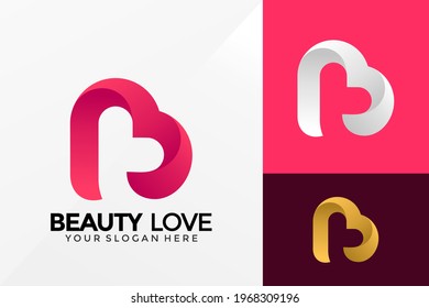 Letter B Beauty Love Logo Design, Brand Identity logos vector, modern logo, Logo Designs Vector Illustration Template