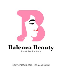 Letter B Beauty Woman Face Logo,for salon, spa, cosmetic, fashion, makeup, boutique and beauty clinic business