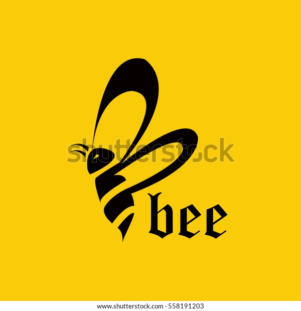 Letter B Bee Flying Abstract Logo Stock Vector (Royalty Free) 558191203