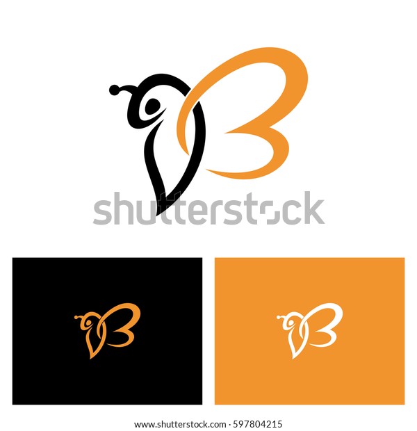 Letter B Bee Logo Stock Vector (Royalty Free) 597804215