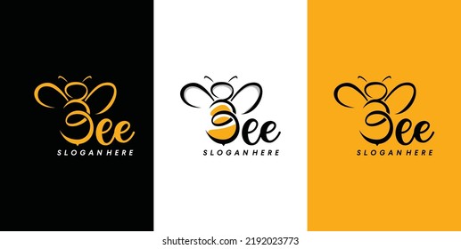 Letter b for bee logo design insect Vector 