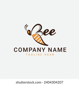 Buchstabe B Bienenlogo-Design mit Vektorgrafik der modernen Bienenfirma Template auf weißem Hintergrund.