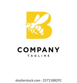 Letter B Bee Logo Icon Vector