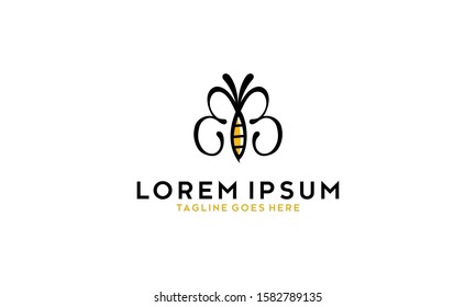 Letter B And Bee Vector Royalty Logo Design Inspirations