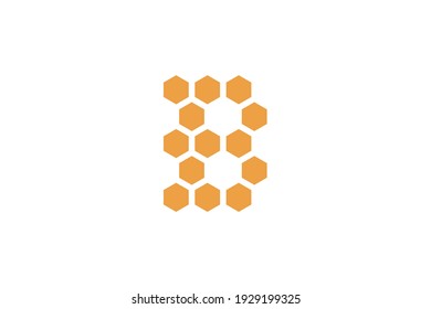 letter b beehive logo, honey product, brand identity design