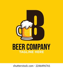 Buchstabe B Design-Vorlage für das Bier-Logo Inspiration, Vektorgrafik.