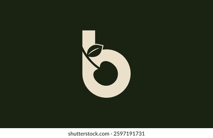 Letter b berry monogram logo design