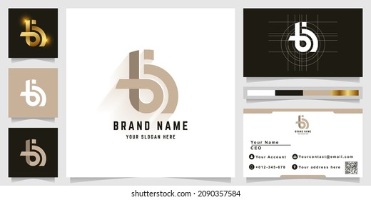 Letter b or bi monogram logo with business card design