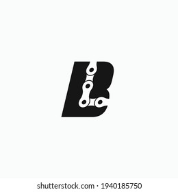 Logo-Design von Letter B für Fahrradketten. Vektorgrafik