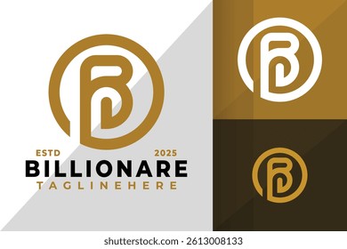 Letter B Billionaire Monogram Logo Icon Vector Design Illustration