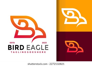 Letter B Bird Eagle logo vector icon illustration