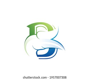 letter b bird icon logo design template