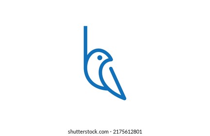 Letter B Bird Logo , bird logo combination with letter B (bird) is simple, unique, creative