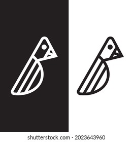 letter b for bird logo concept