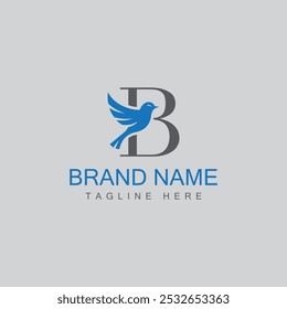Design de logotipo de pássaro Carta B com design de modelo vetorial