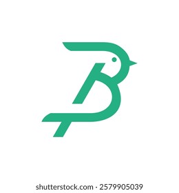 Letter B bird logo design vector