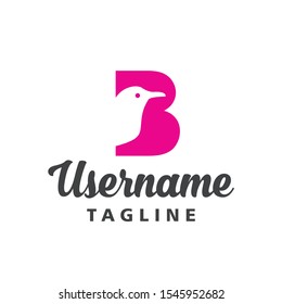 Letter b bird logo icon concept vector