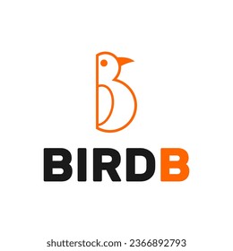 plantilla de logotipo de pájaro de letra b