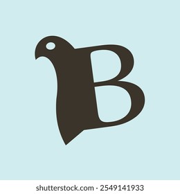 Letter B and bird logo vector design.