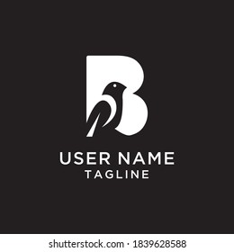 letter B bird silhouette logo design