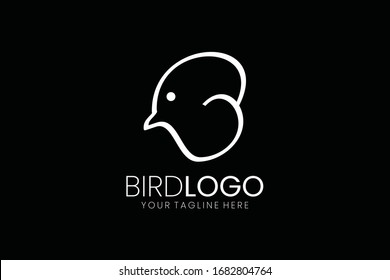Letra B, logotipo simple y limpio de aves