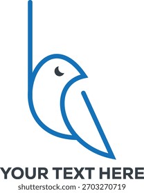 La letra B (pájaro) es simple, único, logotipo creativo
