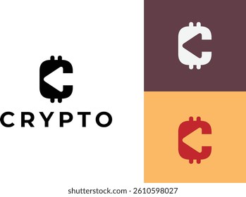 letter b bitcoin and letter c crypto currency logo with vector file