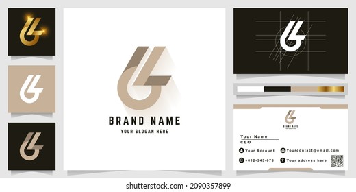 Letter b or bL monogram logo with business card design