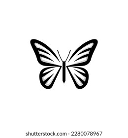 Letter B black butterfly vector black white illustration suitable for all industries.