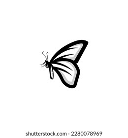 Letter B black butterfly vector black white illustration suitable for all industries.