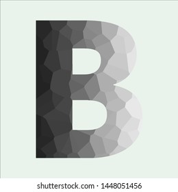 Letter B with black and white gradient