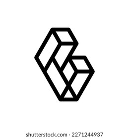 Geometrisches Zeilendesign von Buchstabe b