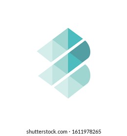 Letter B blue abstract logo. Icon company