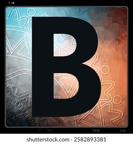 letter B boho mandala gothic style