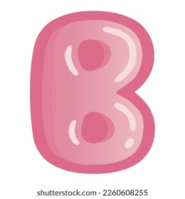 Letter B Bold Alphabet Pink Doodle Drawing Vector