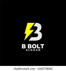 letter b bolt logo symbol icon vector designs illustration